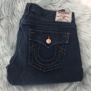 True Religion Becky dark wash flare jeans 31